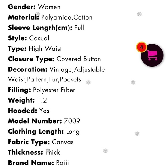 Roiii  NWT Camo Winter Parka Loose fitting Faux Fur coat size small - Picture 6 of 9